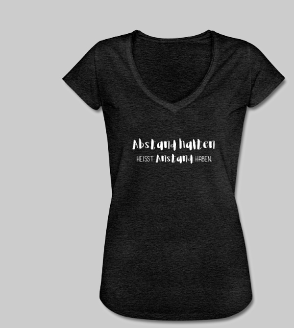 Tshirt, Schwarz, Frauen, - Abstand halten 